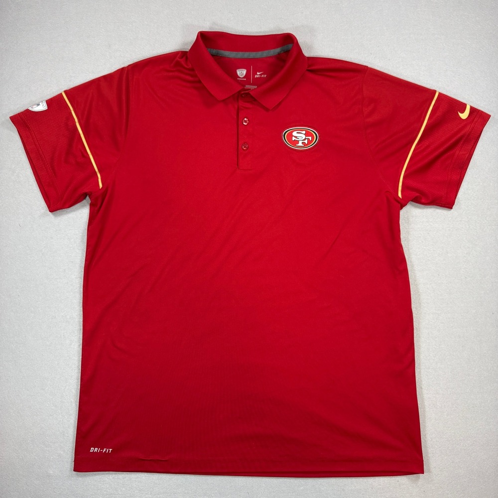 Nike San Francisco 49ers Polo Shirt Mens XL Red Dri-Fit NFL Performance Golf